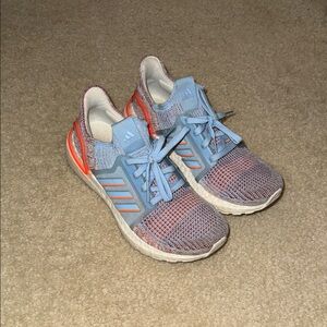 Adidas Women's Light Blue and Coral Ultraboost Sneakers